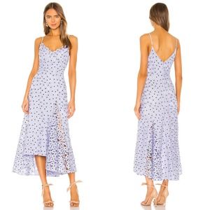 Sau Lee Lucy Eyelet Midi Dress in Blue Size 4